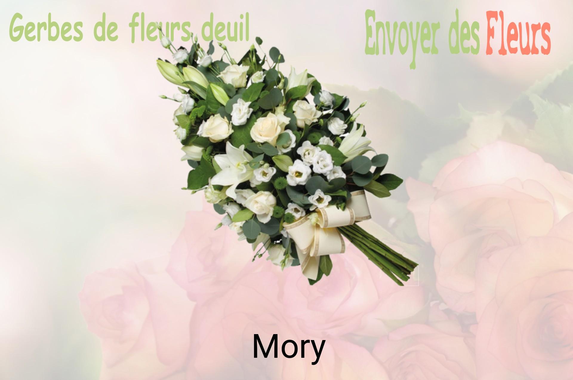 Gerbe de fleurs de deuil livrée à Mory